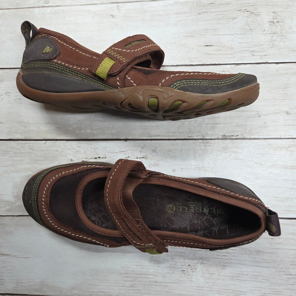 Merrell Mimosa Emme Mary Jane Flats Womens 6.5 Cocoa Brown Leather Mesh J68172